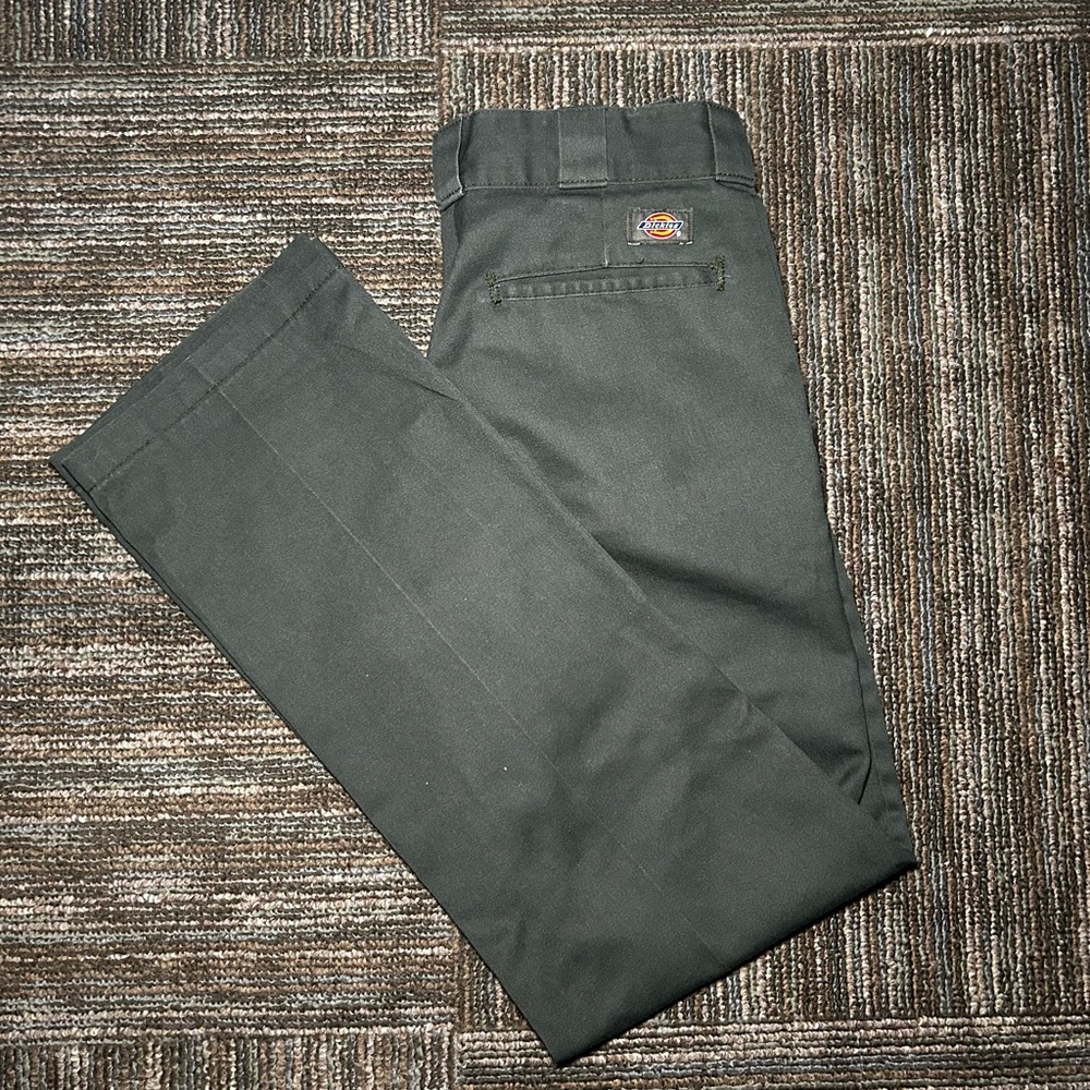 Dickies Mens 38x30 High Waist Green Work Pants Original Fit 874 Style Worn Once
